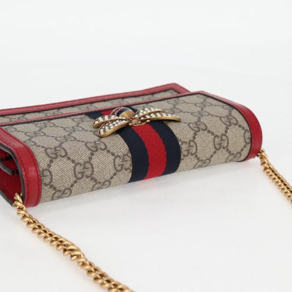 GUCCI GG Supreme Queen Margaret Wallet PVC Beige 476079 496334 Auth ac3848M - Picture 6 of 16